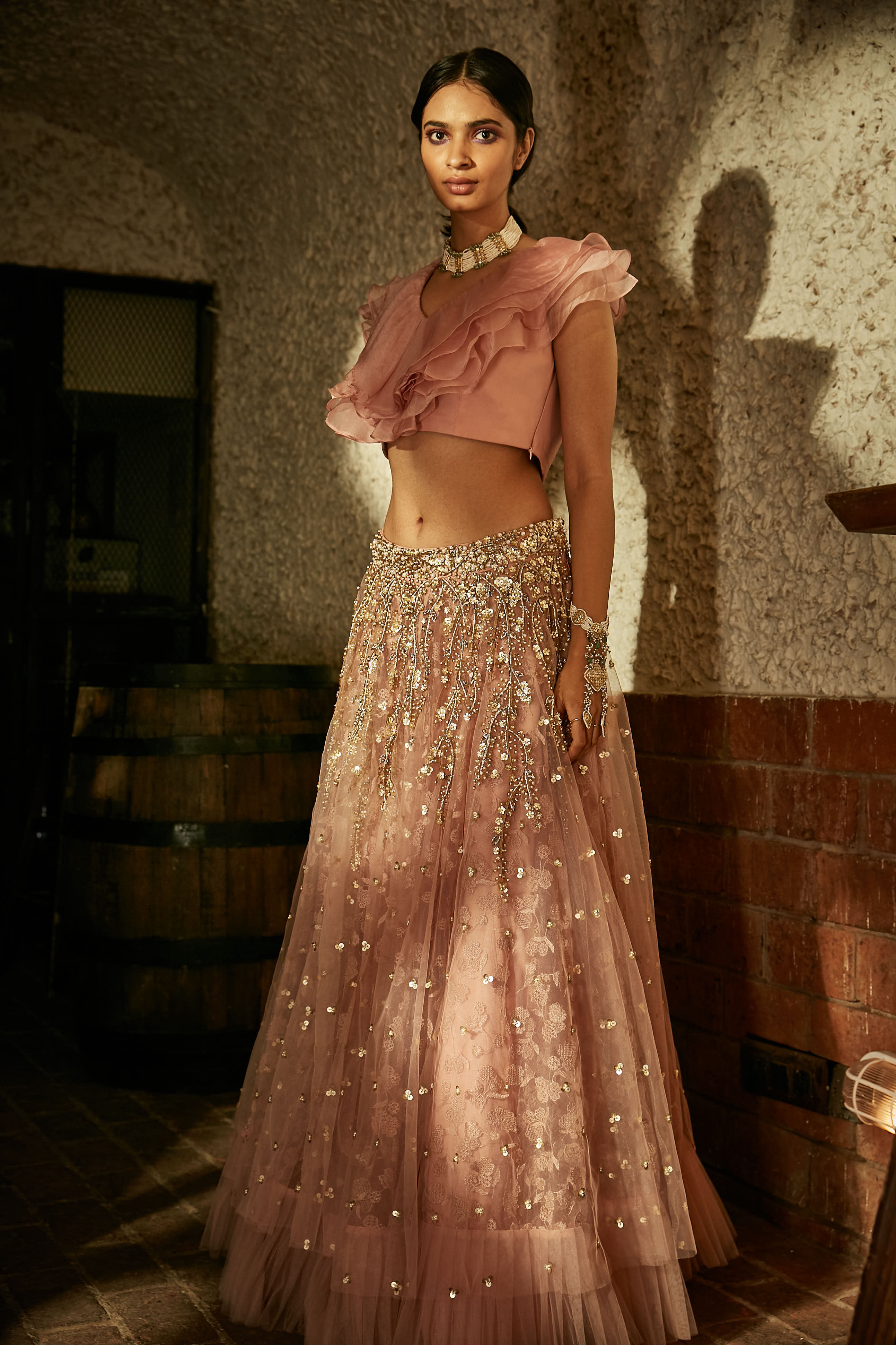 Sonya – pink lehenga, bisouNYC