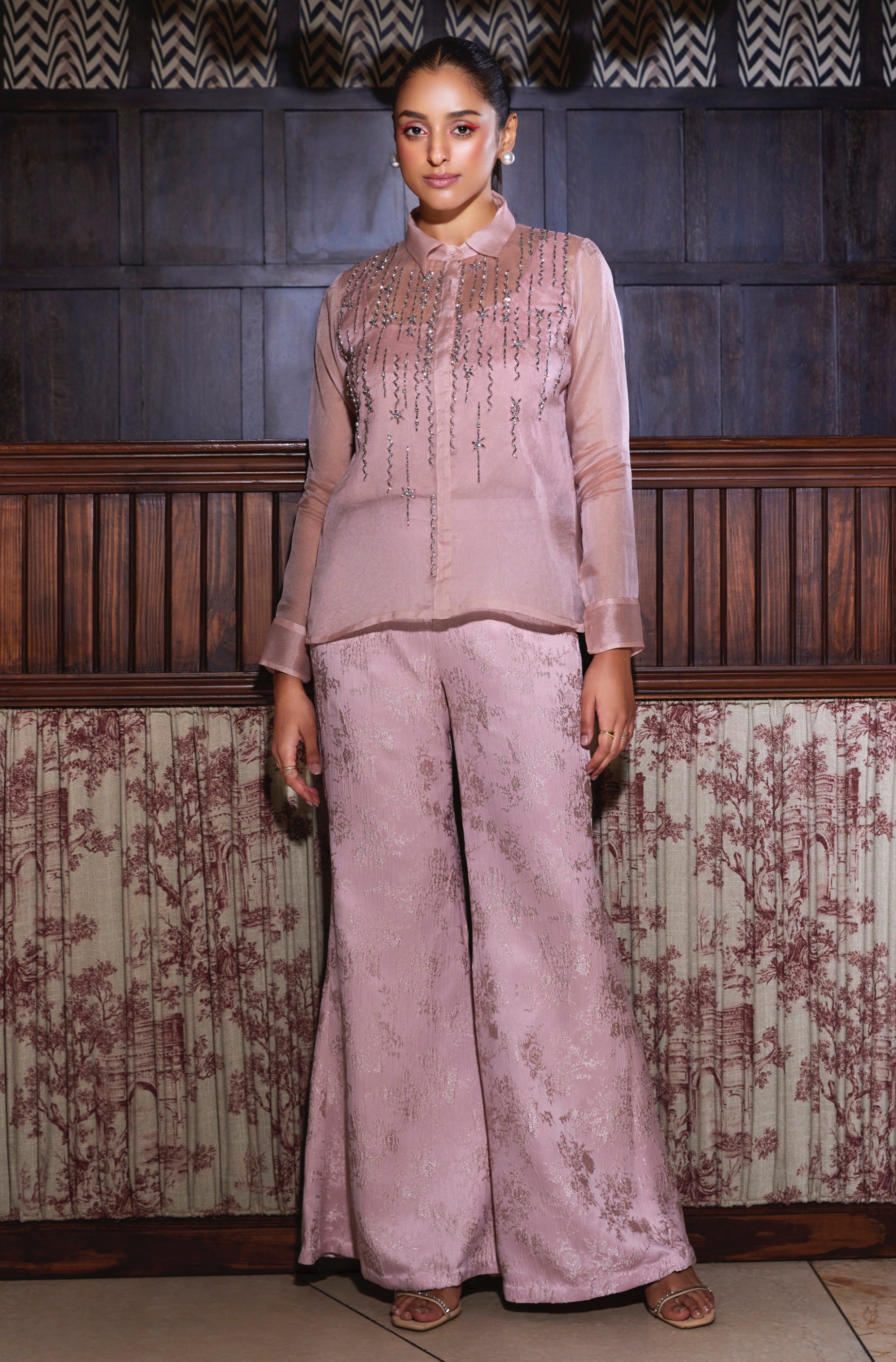 Stephanie – pink organza suit, bisouNYC