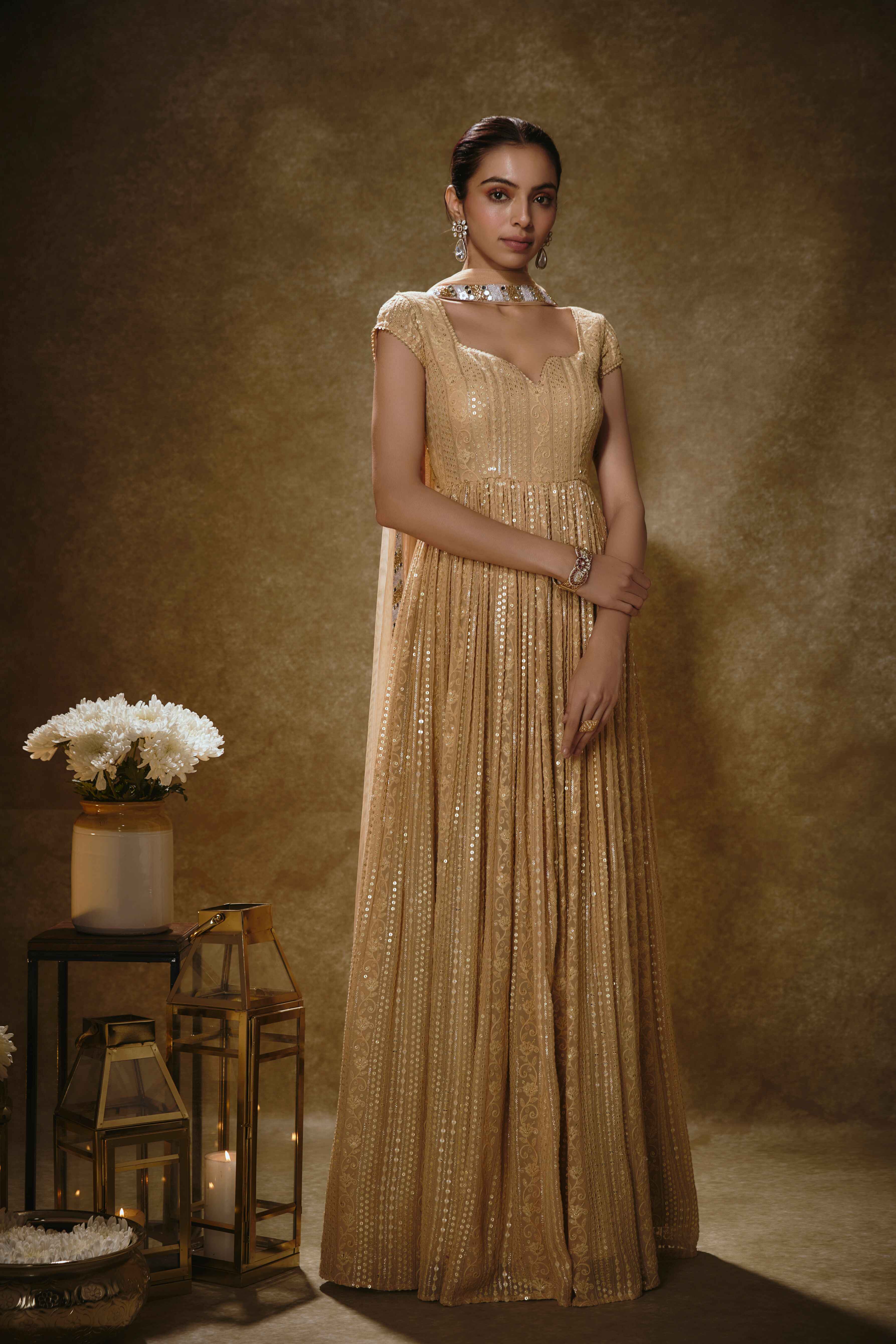 Sunehri – rose georgette dress, bisouNYC
