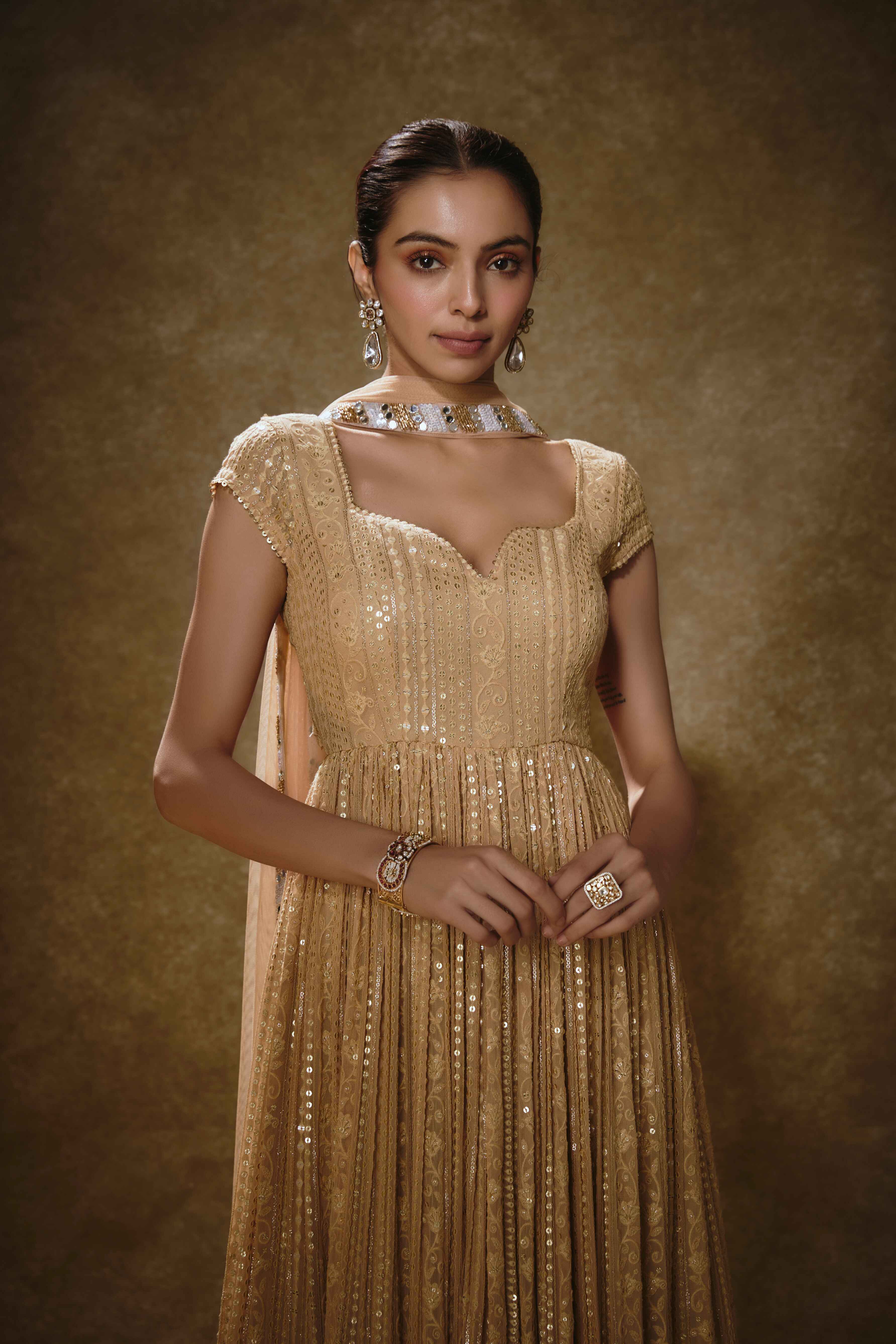 Sunehri – rose georgette dress, bisouNYC