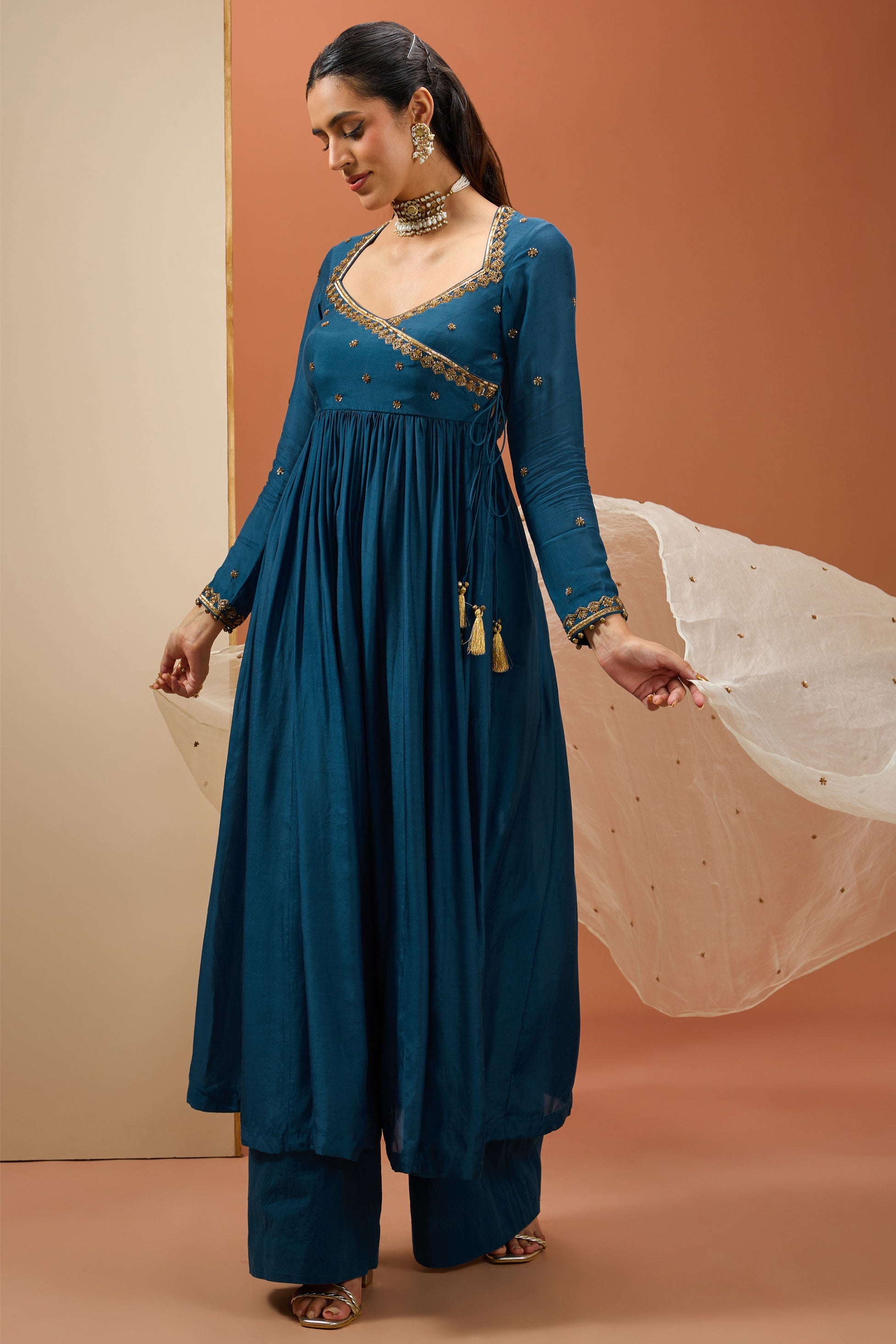 Swaroop – blue organza suit, bisouNYC