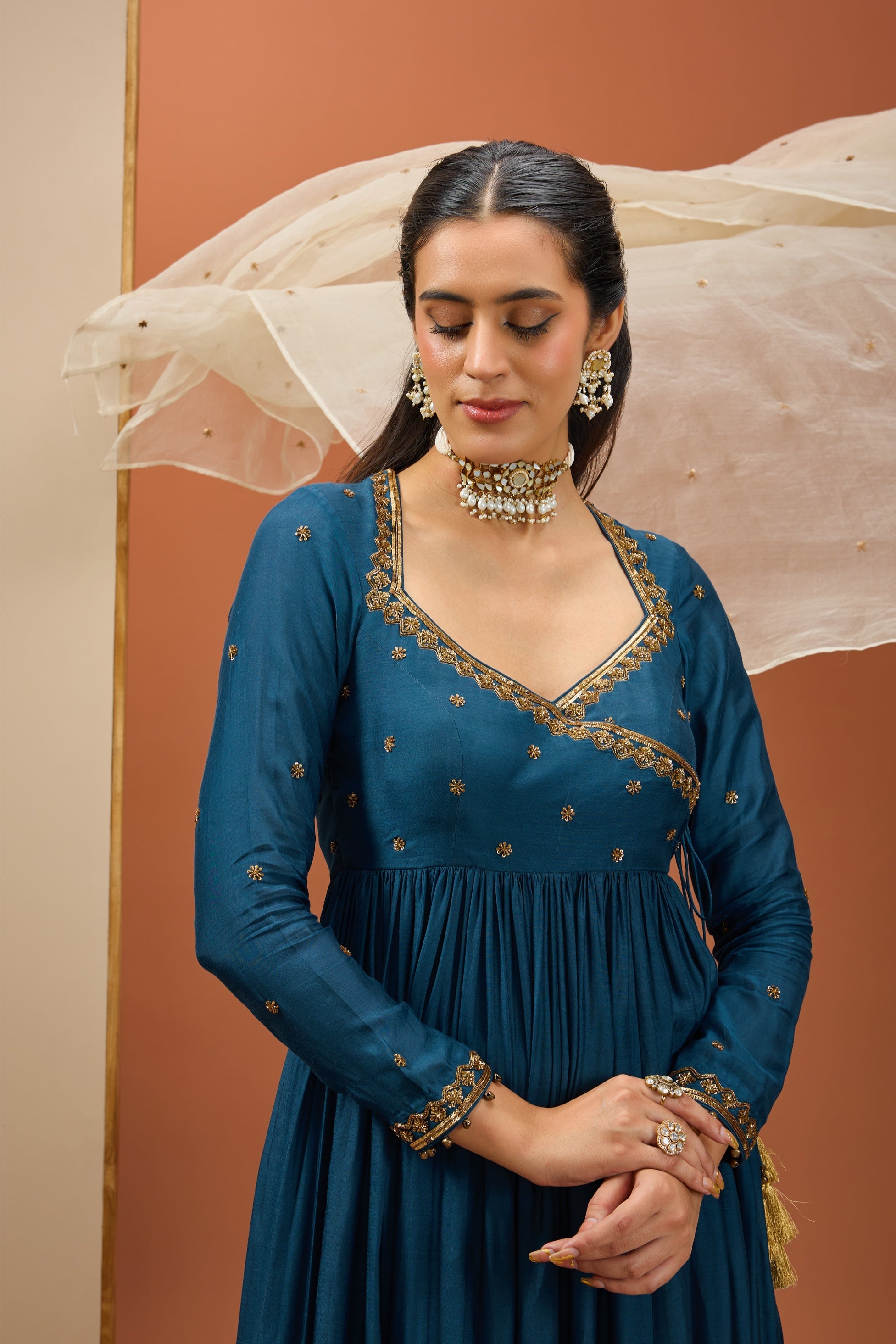 Swaroop – blue organza suit, bisouNYC