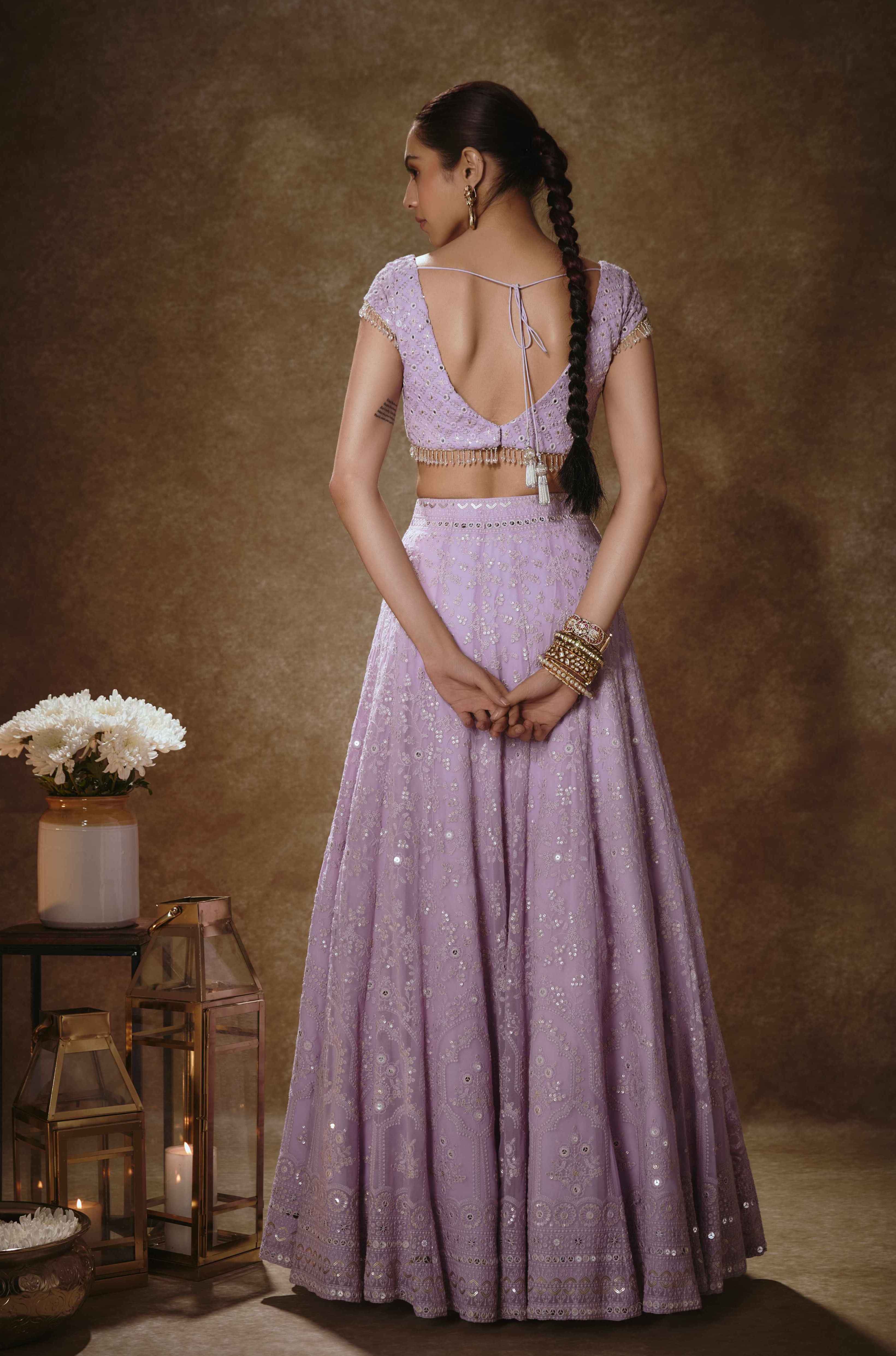 Taara – lilac georgette lehenga, bisouNYC