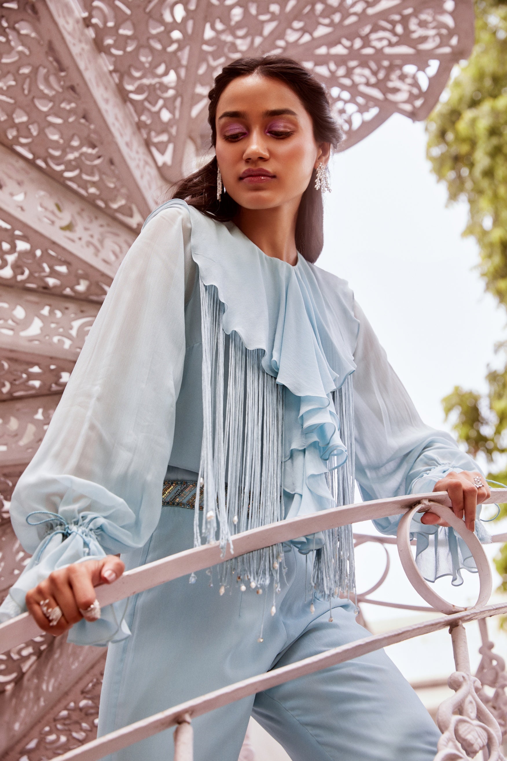 Tiana – blue suit, bisouNYC