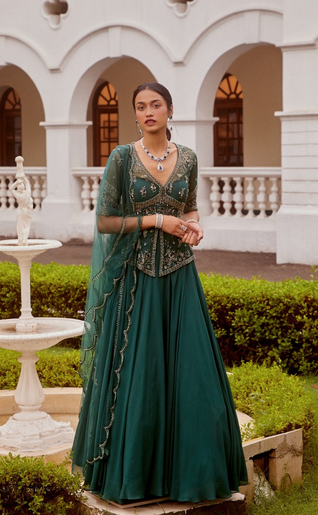 Toral – teal lehenga, bisouNYC
