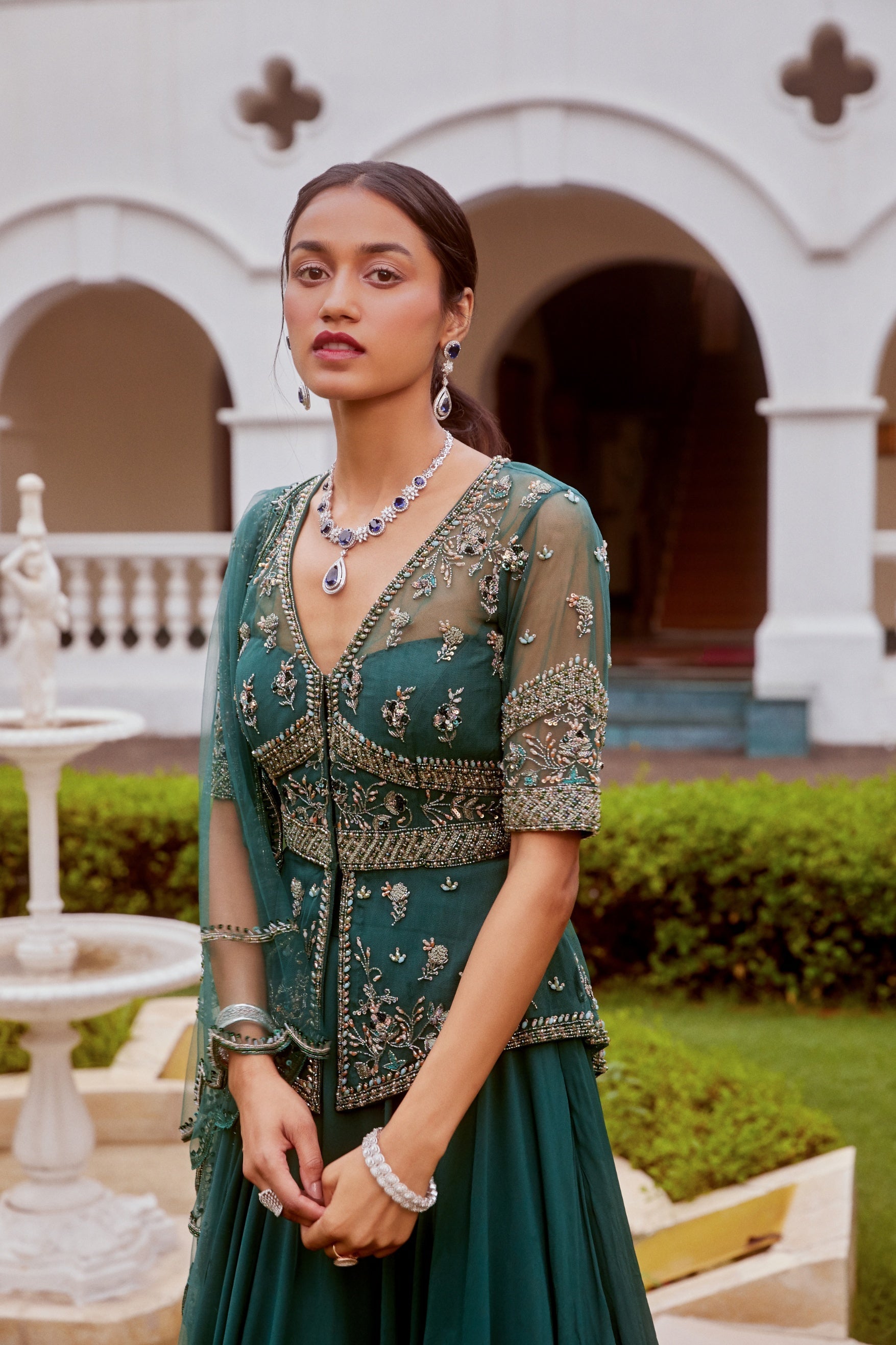 Toral – teal lehenga, bisouNYC