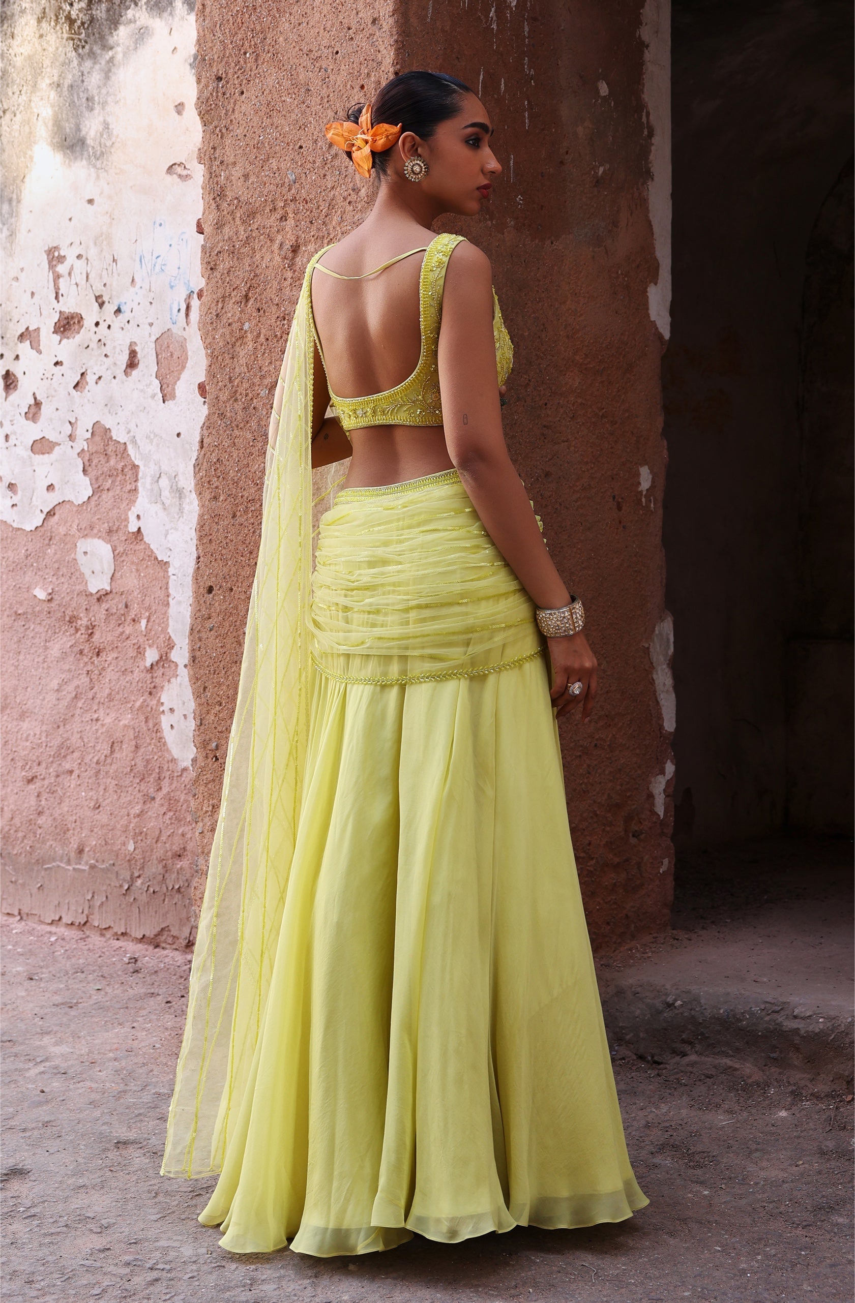 Ujala – green organza lehenga, bisouNYC