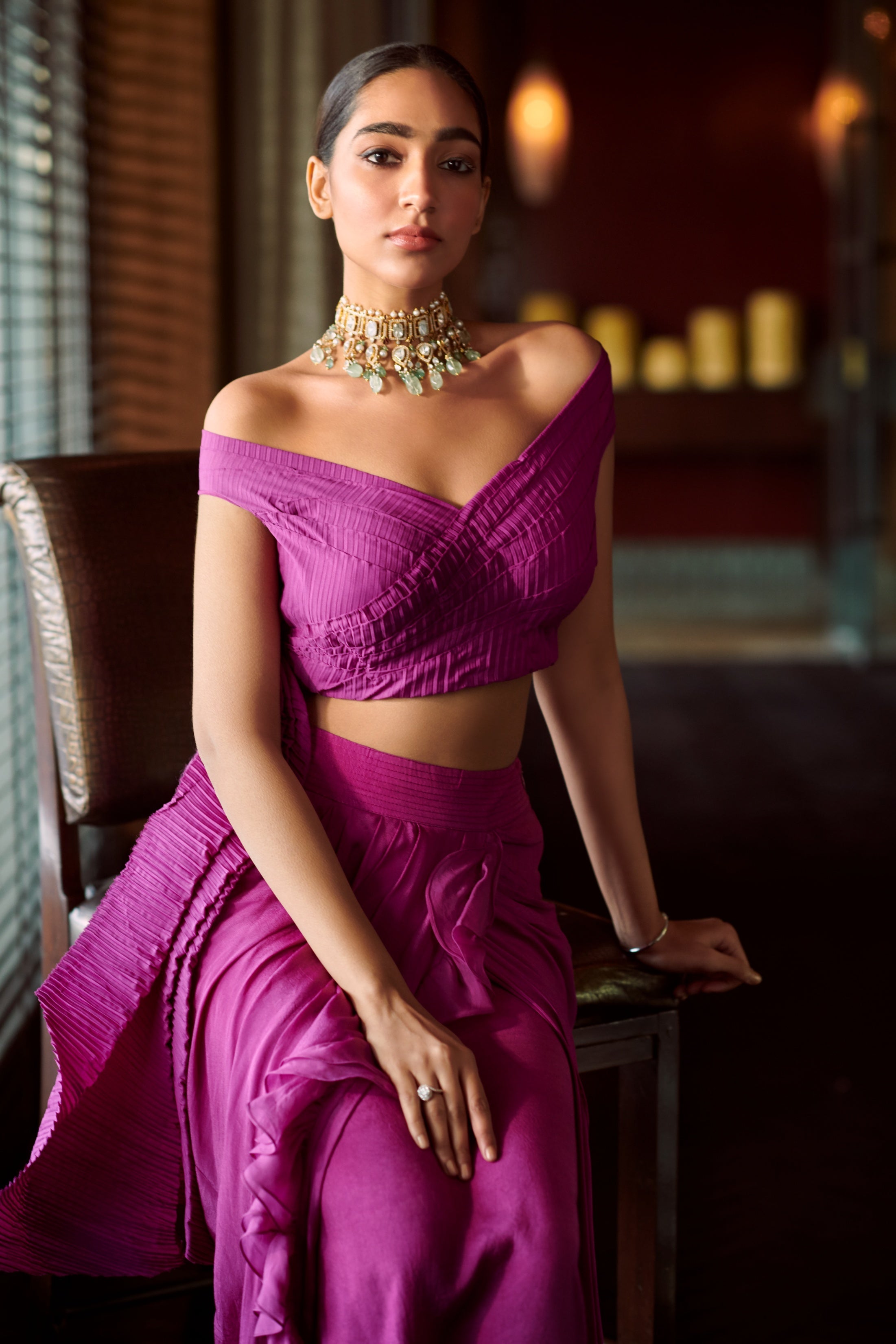 Urvashi – fuchsia organza outfit, bisouNYC