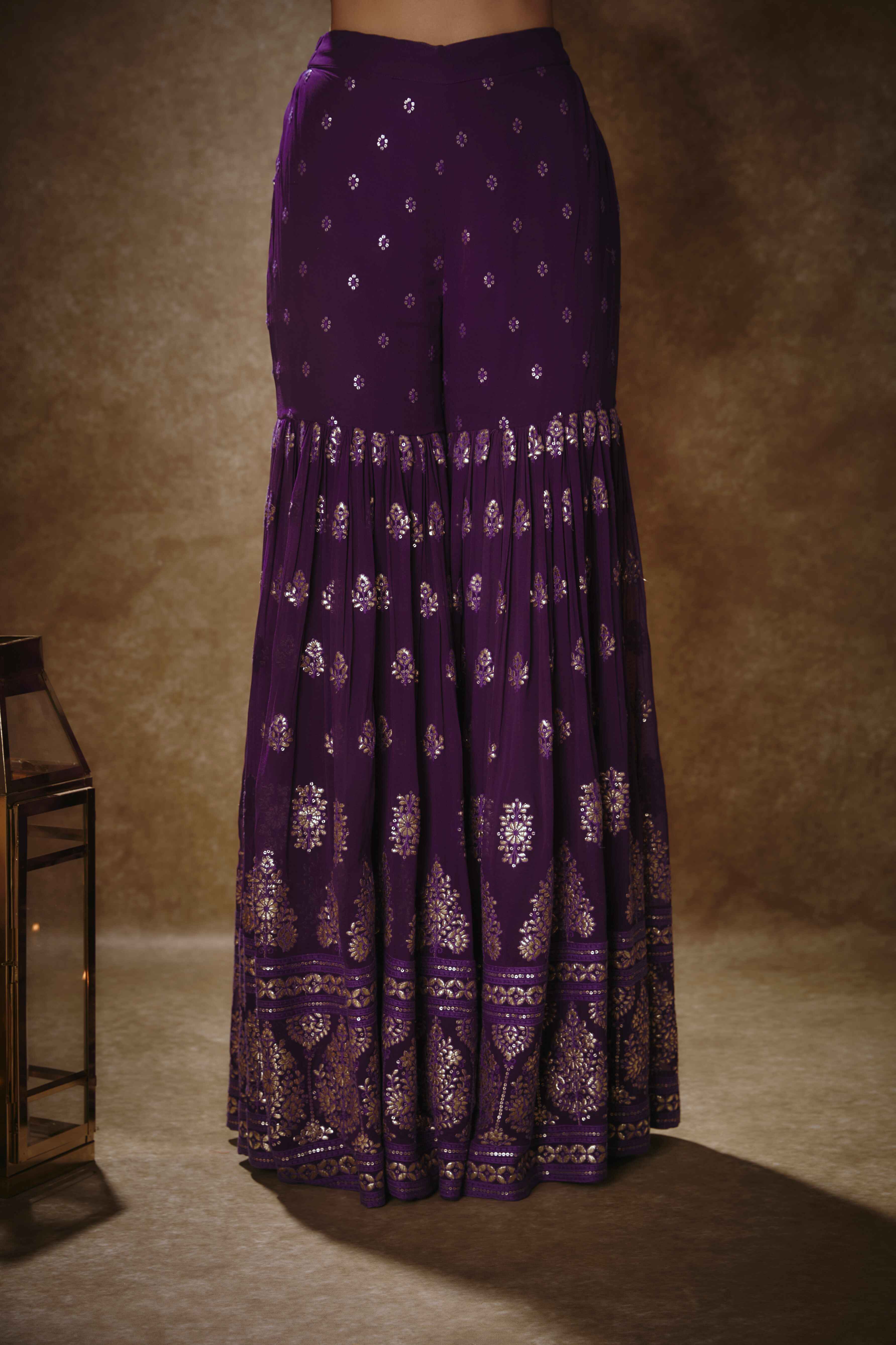 Vamika – purple georgette lehenga, bisouNYC