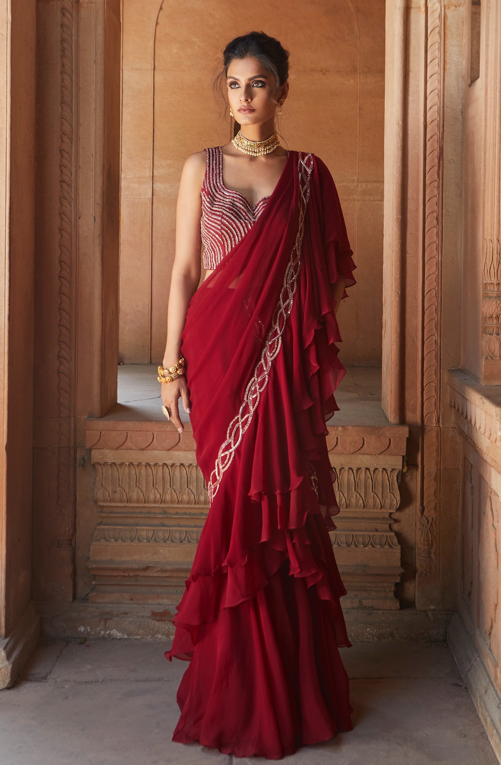 Zasha – chiffon saree, bisouNYC