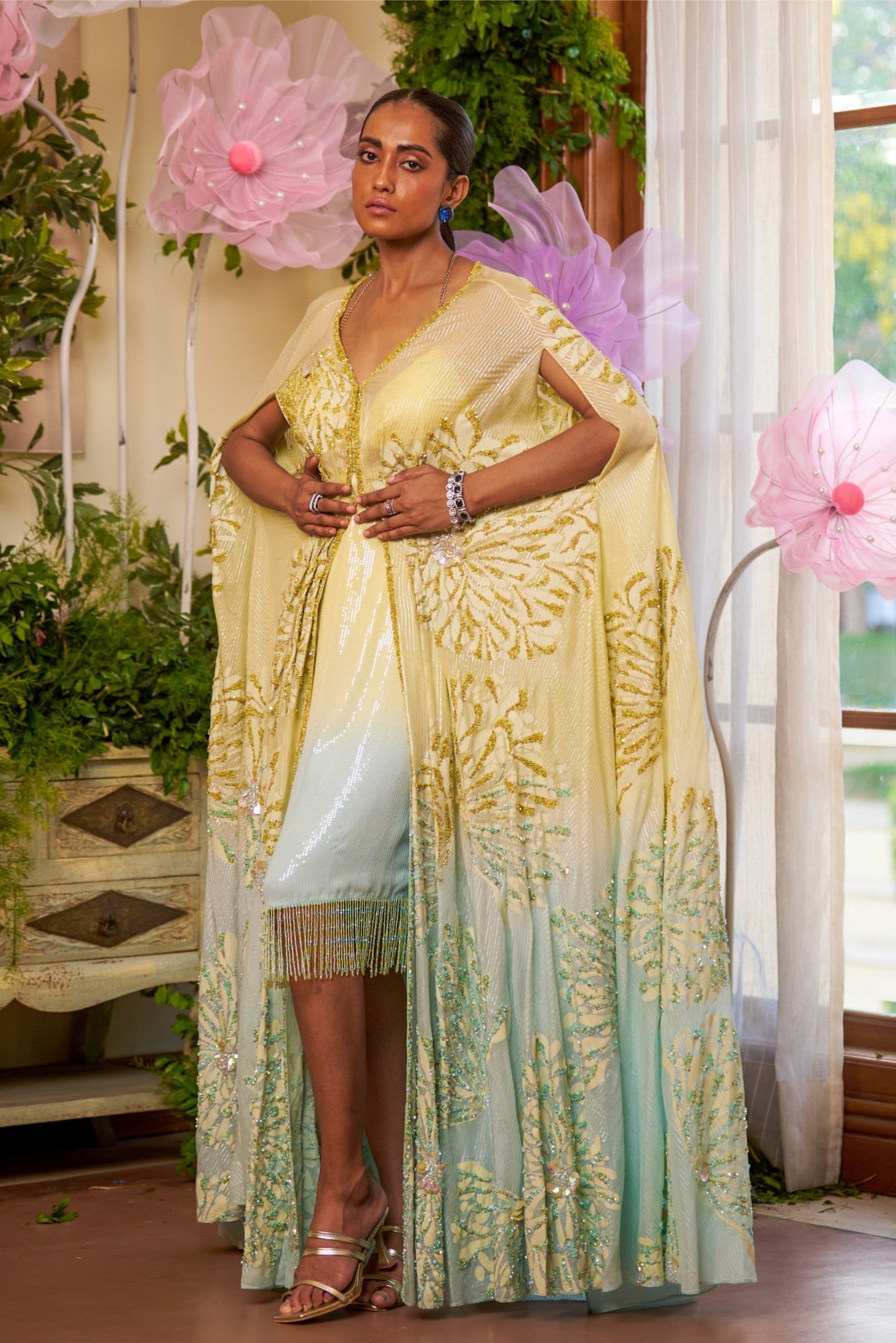 Zinnia – yellow organza dress, bisouNYC