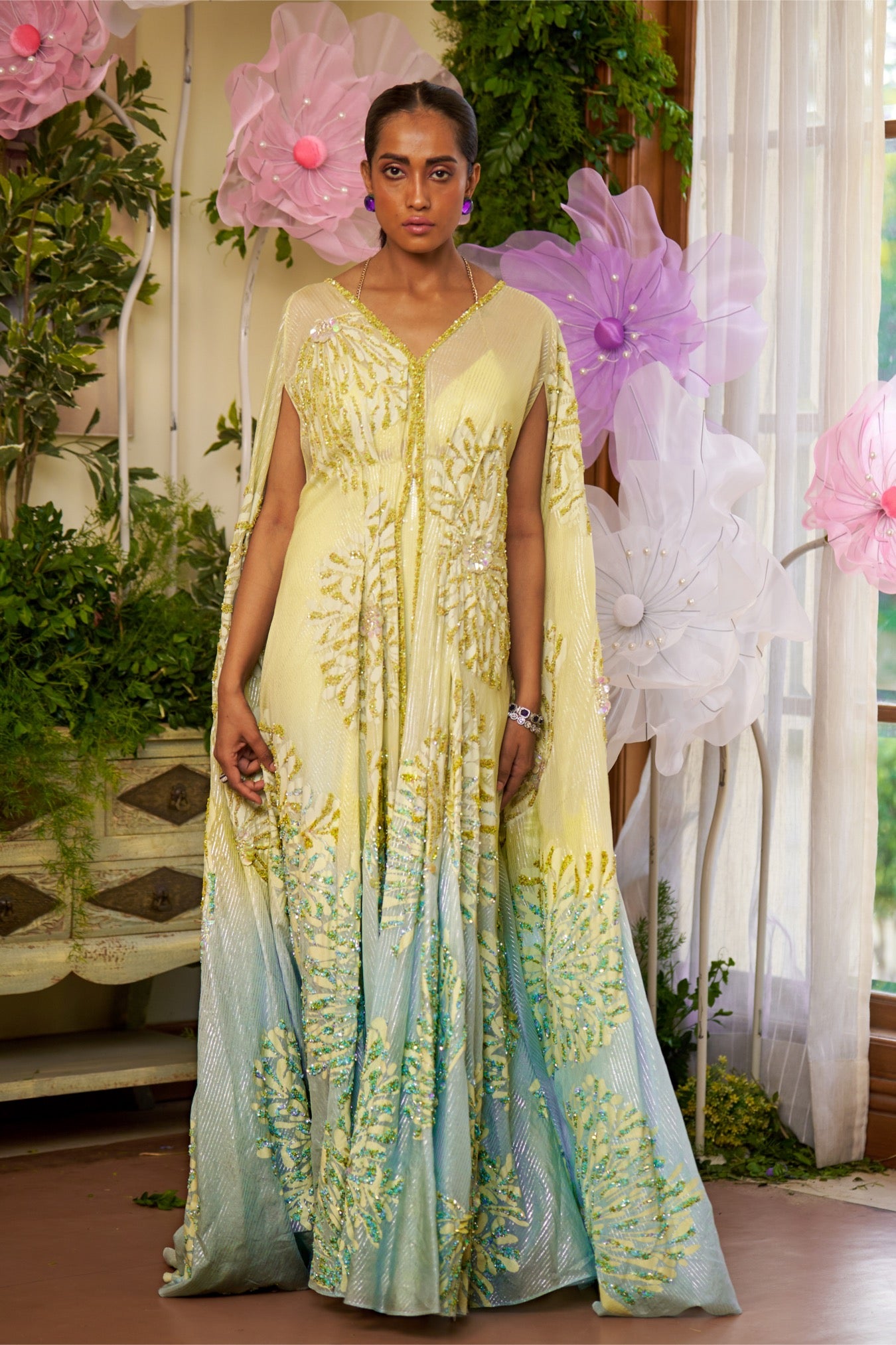 Zinnia – yellow organza dress, bisouNYC