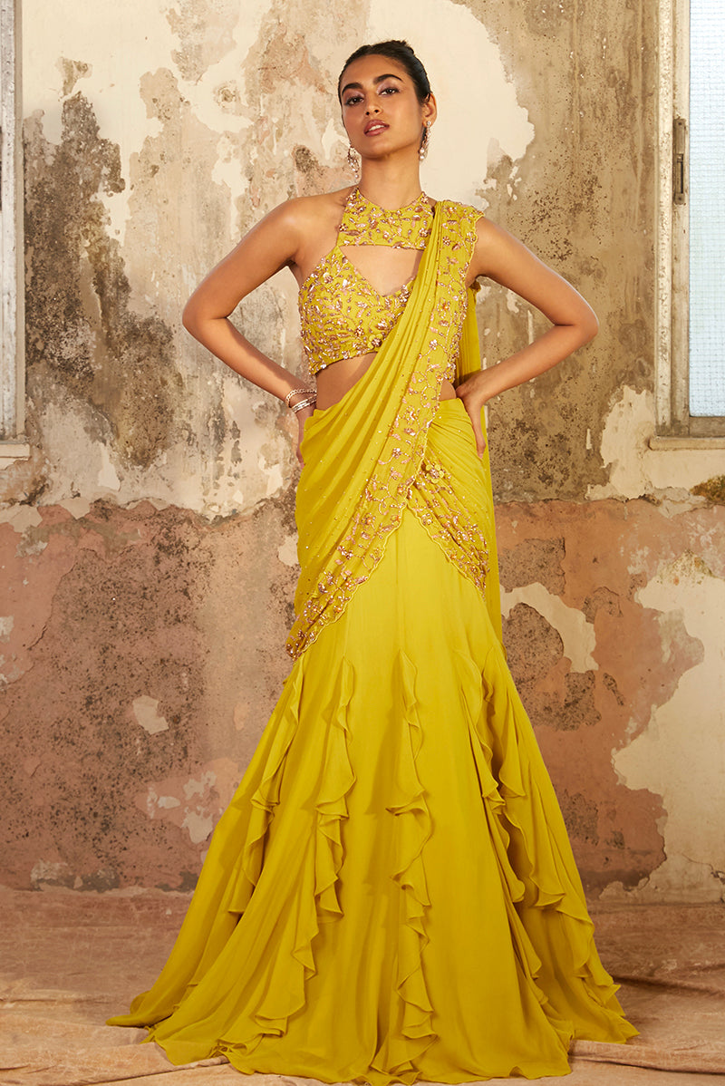 Ziya – georgette lehenga, bisouNYC